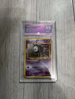 Unown A Japanese Pokemon card Neo Discovery Nintendo Holo Rare NO.201 - Image 1