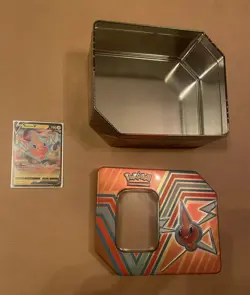 Pokemon Trading Card Game Rotom V Promo Included Collectors Tin! Empty Tin! - Image 1