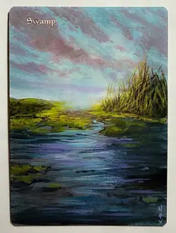Hand-painted MTG alter | Swamp | textless NOX altered art - Image 1