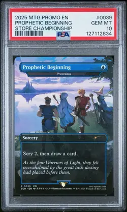 PSA 10 Final Fantasy Prophetic Beginning (Preordain) 0039 Extended Art Promo MTG - Image 1