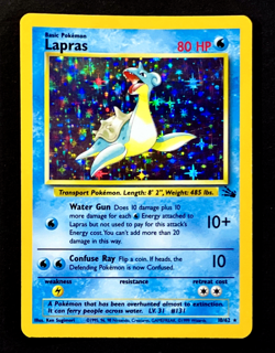1999 Pokemon LAPRAS Fossil Set HOLO Foil Rare Unlimited Edition Card 10/62 WotC - Image 2