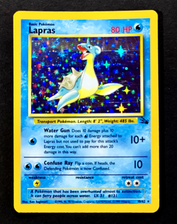 1999 Pokemon LAPRAS Fossil Set HOLO Foil Rare Unlimited Edition Card 10/62 WotC - Image 3
