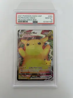 Pokemon Pikachu VMAX SWSH062 PSA 10 GEM MINT 2021 Celebrations Promo Black Star - Image 1