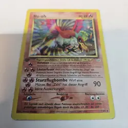 Pokemon TCG Neo Revelation Ho-oh 1st Edition Holo Rare 7/64 GERMAN Swirl by Beak - Image 3