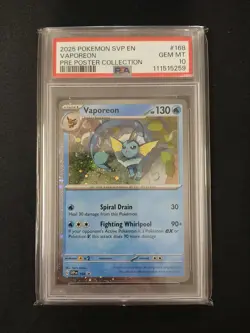 2025 Pokemon TCG Vaporeon Black Star Promos SVP EN 168 PSA 10 - Image 1