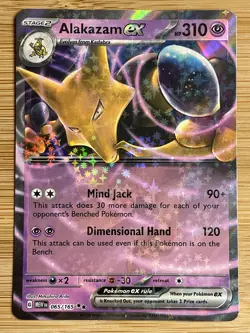 Pokemon TCG Alakazam Ex Scarlet & Violet-151 065/165 Holo Double Rare - Image 1