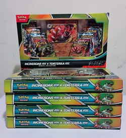 Pokemon TCG Incineroar ex & Torterra ex Special Collection x 5 Box Lot 8 Packs - Image 3
