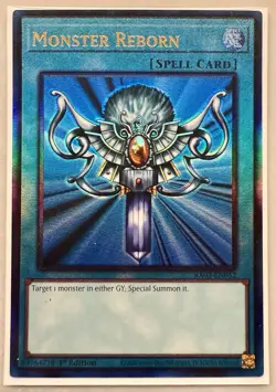 Monster Reborn 1st Edition Prismatic Ultimate Rare RA03-EN052 Yu-Gi-Oh! ~ MINT! - Image 1