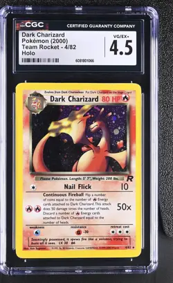 CGC 4.5 Dark Charizard 2000 Team Rocket 4/82 Holo Pokemon Card - Image 1