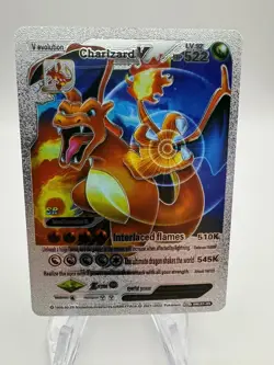 Charizard V - Silver Foil Pokemon FAN ART Card - Image 1