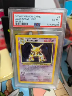 Pokemon Alakazam TCG Card Base Set 2 Holo Card 1/130 PSA 6 *Free Shipping* - Image 1