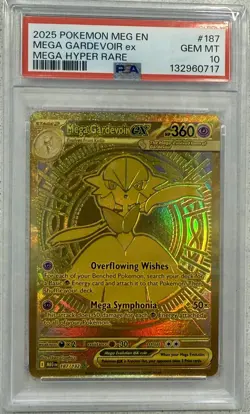 Pokemon TCG Mega Gardevoir ex 187 PSA 10 GEM MT. Mega Hyper Rare EN 2025 - Image 3
