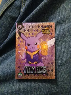 Thanos (Pikachu) #E43 - Purple Holo Box Hit - Pikachu Cosplay - Pokemon - Image 1