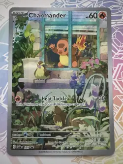 2023 Pokemon Charmander Obsidian Flames Promo Card 044 Full Art Holo, NM - Image 1