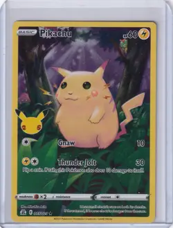 Pikachu 005/025 Pokemon 25th Anniversary Celebrations Full Art Holo Rare Art NM - Image 1