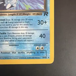 Pokemon Vintage Non Holo Rare Dark Blastoise Team Rocket 20/82 WotC - Image 4