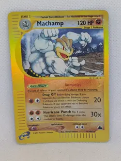 Machamp 16/144 Skyridge Reverse Holo Rare Pokemon TCG Nintendo e-reader vintage - Image 1