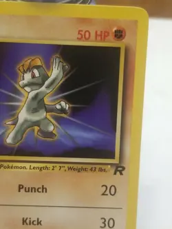 2000 vintage Machop - 59/82 Team Rocket Unlimited Common Pokemon - LP - non holo - Image 3