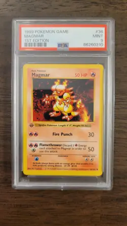 PSA 9 - Pokemon MAGMAR 36/102 - 1ST EDITION SHADOWLESS BASE SET - First MINT - Image 1