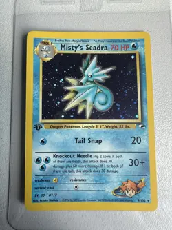 Misty’s Seadra Holo Rare 1st Edition Gym Heroes 9/132 WOTC Vintage Pokemon MINT - Image 1