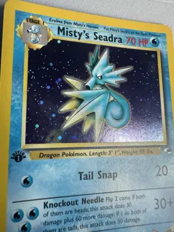 Misty’s Seadra Holo Rare 1st Edition Gym Heroes 9/132 WOTC Vintage Pokemon MINT - Image 2