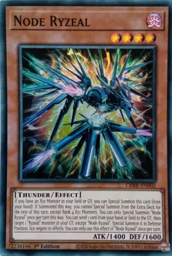 CRBR-EN002 NODE RYZEAL SUPER RARE 1ST EDITION YuGiOh CARD - Image 1