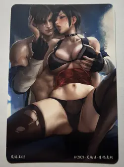 SEXY HEROINE WAIFU Leon & Ada RESIDENT EVIL ACG PREMIUM HOLOFOIL CARD NM - Image 2