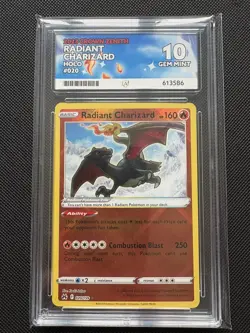 Ace Grading 10 Radiant Charizard Crown Zenith Pokemon Card 020/159 - Image 1