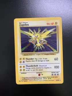 Pokemon Fossil - Zapdos 15/62 LP WoTC HOLO Card Base Set / 1999 / Rare - Image 1