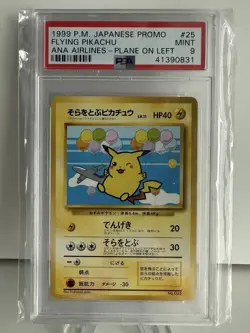 1999 Pokemon Trading Card Japanese ANA Airlines Flying Pikachu #25 PSA9 MINT - Image 1