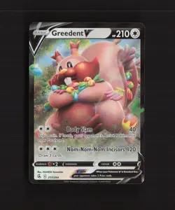 Greedent V 217/264 Fusion Strike Ultra Rare Holo Pokemon Card NM - Image 1