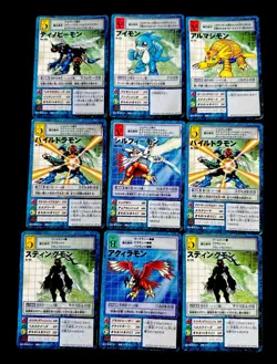 Vintage Digimon Digital Monster Bandai Japanese Card Game Lot Of 9 LP/MP - Image 1