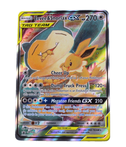 Eevee & Snorlax GX - SM169 - TAG TEAM Promo - Holo Pokemon Card HP condition - Image 1