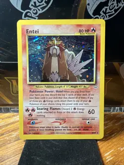 Pokemon Entei Neo Revelation TCG Holo Unlimited Rare Card 6/64 NM Condition - Image 1