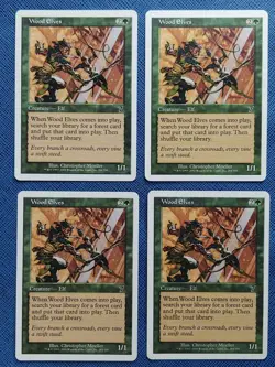 MTG 4x Wood Elves x4 LP Seventh 7th Edition Magic Playset - Image 1
