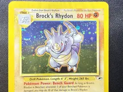 Pokemon TCG Brock's Rhydon Gym Heroes 2/132 Holo Unlimited Rare LP- SWIRL ?? - Image 3