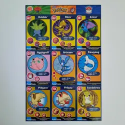 POKEMON 1st Movie 1999 Full Uncut Sheet SET #19 Master Trainer x Burger King CCG - Image 2