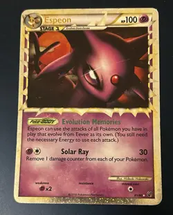 Pokemon TCG Ultra Rare Espeon 81/90 Undaunted Holo 2010 - Image 1