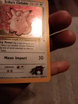 Pokemon TCG Erika's Clefable 3/132 Gym Heroes Unlimited Holo Rare HP Holo Swirl - Image 3