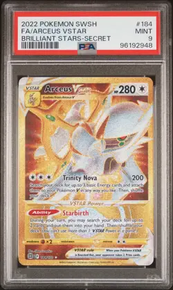 2022 Pokemon ARCEUS VSTAR (Secret) 184/172 Brilliant Stars Mint PSA 9 - Image 1