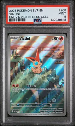 2025 POKEMON SVP EN-SV BLACK STAR PROMO #208 VICTINI PSA 9 - Image 1
