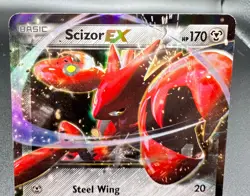 Pokemon Scizor EX #76/122 2016 XY BREAKpoint Ultra Rare Holo Standard Size MP/LP - Image 1