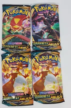 Pokemon Darkness Ablaze Booster Pack x 4 I New & Sealed I Random Artwork - Image 1
