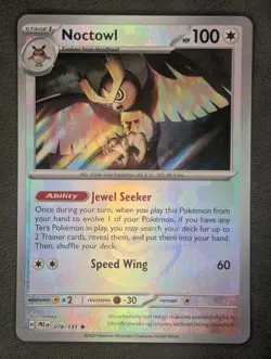 Noctowl (Master Ball Pattern) 078/131 Pokemon TCG Rare SV: PRE NM - Image 1