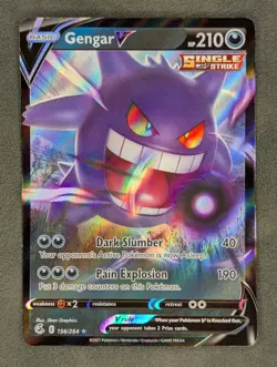 Gengar V 156/264 Pokemon TCG Ultra Rare SWSH08: Fusion Strike Near Mint - Image 1
