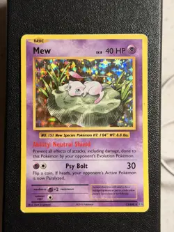 Moderately Played, English Pokemon Holo Mew - 53/108 - Holo Rare XY - Evolutions - Image 1