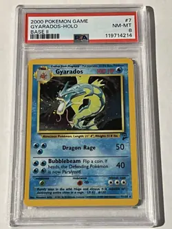 2000 POKEMON GAME #7 GYARADOS HOLO MINT PSA 8 BASE II 7/130 - Image 1