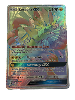 Pokemon Zeraora GX Secret Full Art Rainbow Rare 221/214 SM - Lost Thunder NM - Image 1