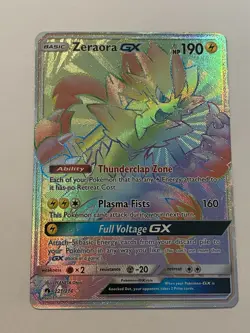 Pokemon Zeraora GX Secret Full Art Rainbow Rare 221/214 SM - Lost Thunder NM - Image 2