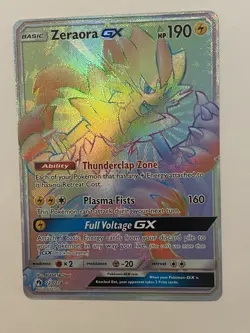 Pokemon Zeraora GX Secret Full Art Rainbow Rare 221/214 SM - Lost Thunder NM - Image 3